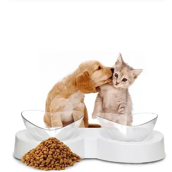 

Heart Pet Bowl Non-Slip Detachable Neck Protection Single /Double Pet Bowl Dog Food Bowl Cat Water Drinking Bowl Pet Accessories