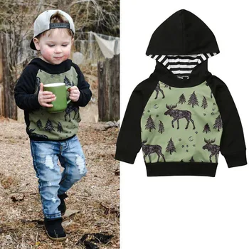 

Toddler Reindeer Hooded Tops Baby Girl Xmas Cotton Hoodies Winter Hoodies Clothes Tops Children Sweatshirts
