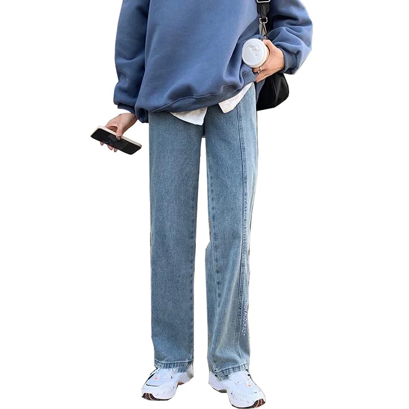 

Woman Jeans Fashion Straight Leg Boyfriend Pants High Waist Casual Baggy Jean New Female Clothing Loose Denim Mom Trouser CL852