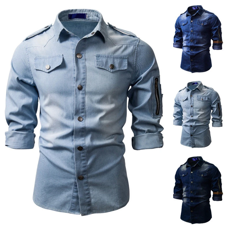 jean shirt outfit mens