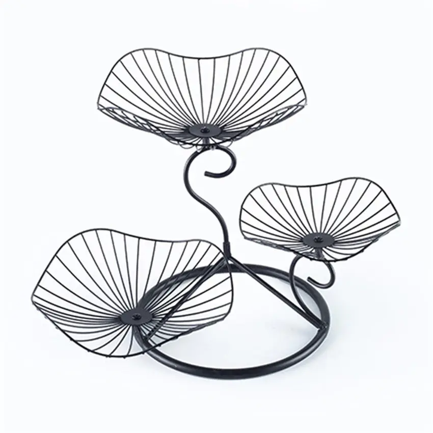 Creative Iron Three Layer Fruit Basket Storage Basket Living Room Fruit Basket home Decorative Dessert Holder Organizer