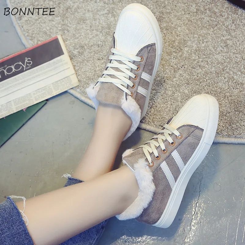 Вулканизированная теплая зимняя парусиновая женская обувь на плоской подошве со