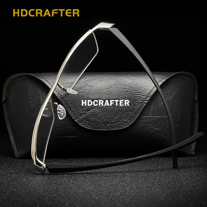 HDCRAFTER, квадратные очки, для мужчин и женщин, оправа, оптические линзы, для чтения, Ретро стиль, TR90, титан, близорукость, мужские, анти-синий светильник, очки