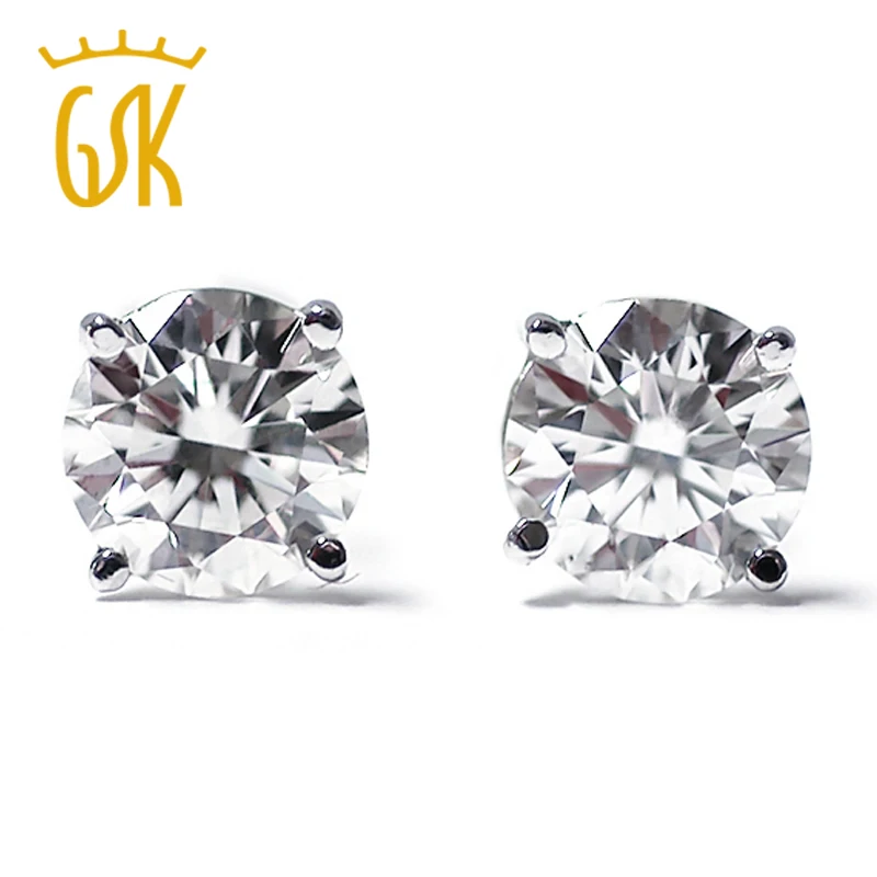 GemStoneKing 0,22 карат 14 к белое золото женские ювелирные изделия подлинные бриллиантовые серьги-гвоздики