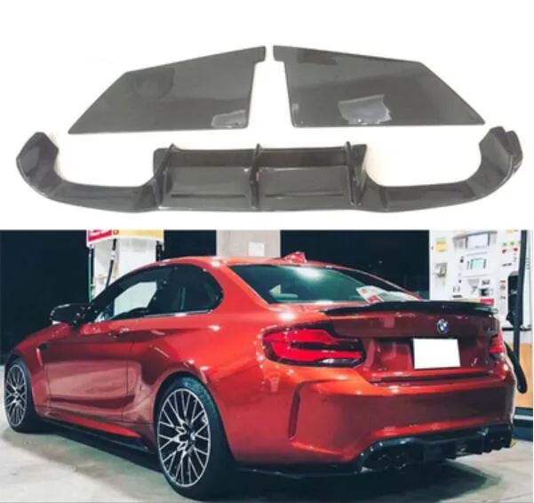

M2 F87 3pcs/Set Carbon Fiber Car Rear Bumper Lip Spoiler Diffuser Rear Lip For BMW F87 M2 M2C 2015 2016 2017 2018 2019