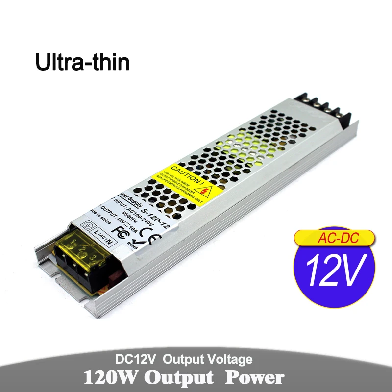 Ультратонкий источник питания DC 12V 72W 100W 120W 150W 180w 200W 250W 300W 350W 360W 400W Трансформаторы