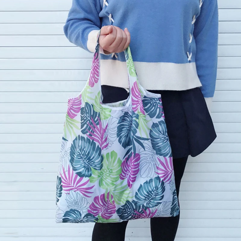 

2019 New Foldable Handy Shopping Bag Reusable Eco Cartoon Tote Pouch Recycle Storage Handbags Home Storage Organization Bag