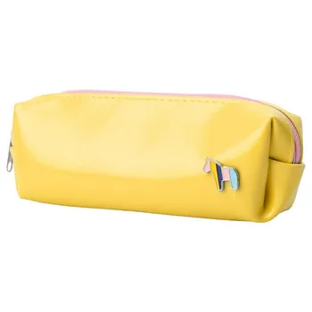 

Lovely Girl Lady's Faux Leather Cosmetic Pen Pencil Stationery Pouch Bag Case (Yellow)