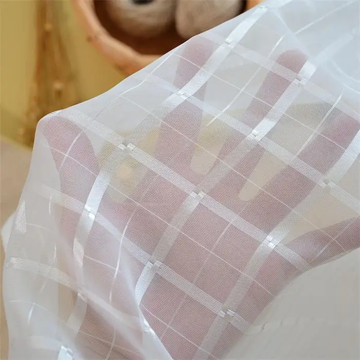 White Tulle Современный простой стиль квадратный экран для окна белый отвесный тюль для гостиной спальни кухни Индивидуальный размер T304#4 - Цвет: White Tulle