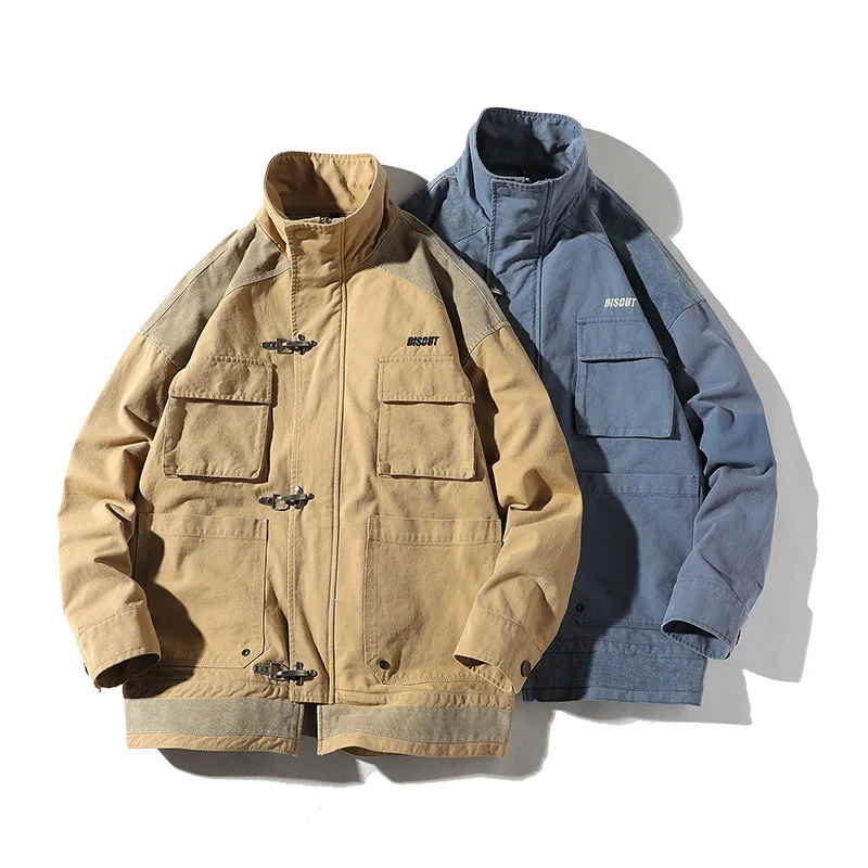 

2019 New Style Japanese-style Origional Autumn Clothing Coat Men's Joint Loose-Fit Workwear Stand Collar Jacket Men'S Wear Casua