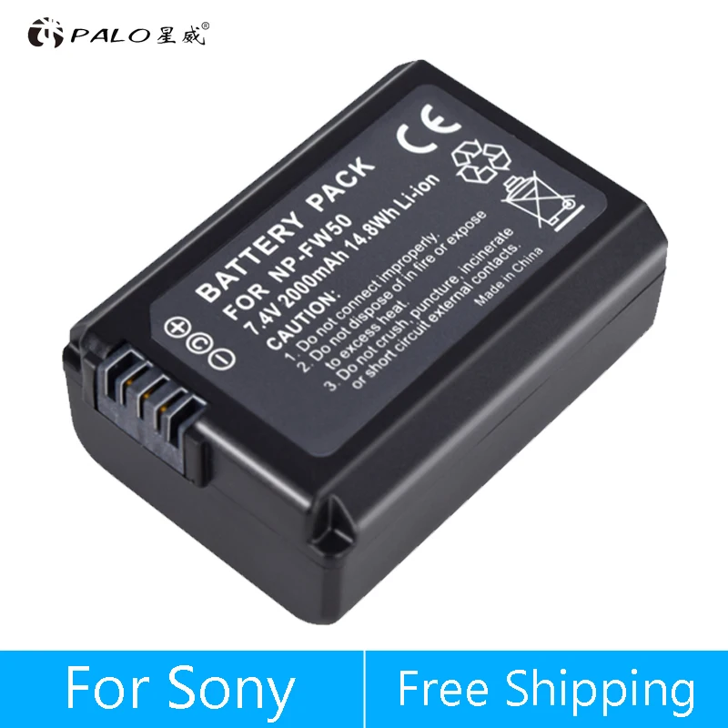 PALO 2x bateria NP FW50 NPFW50 NP-FW50 Батарея для SONY NEX 5T 5R 5TL 5N 5C 5CK A7R A7 F3 3N 3CA55 A37 A5000 A6000 A55+ Зарядное устройство