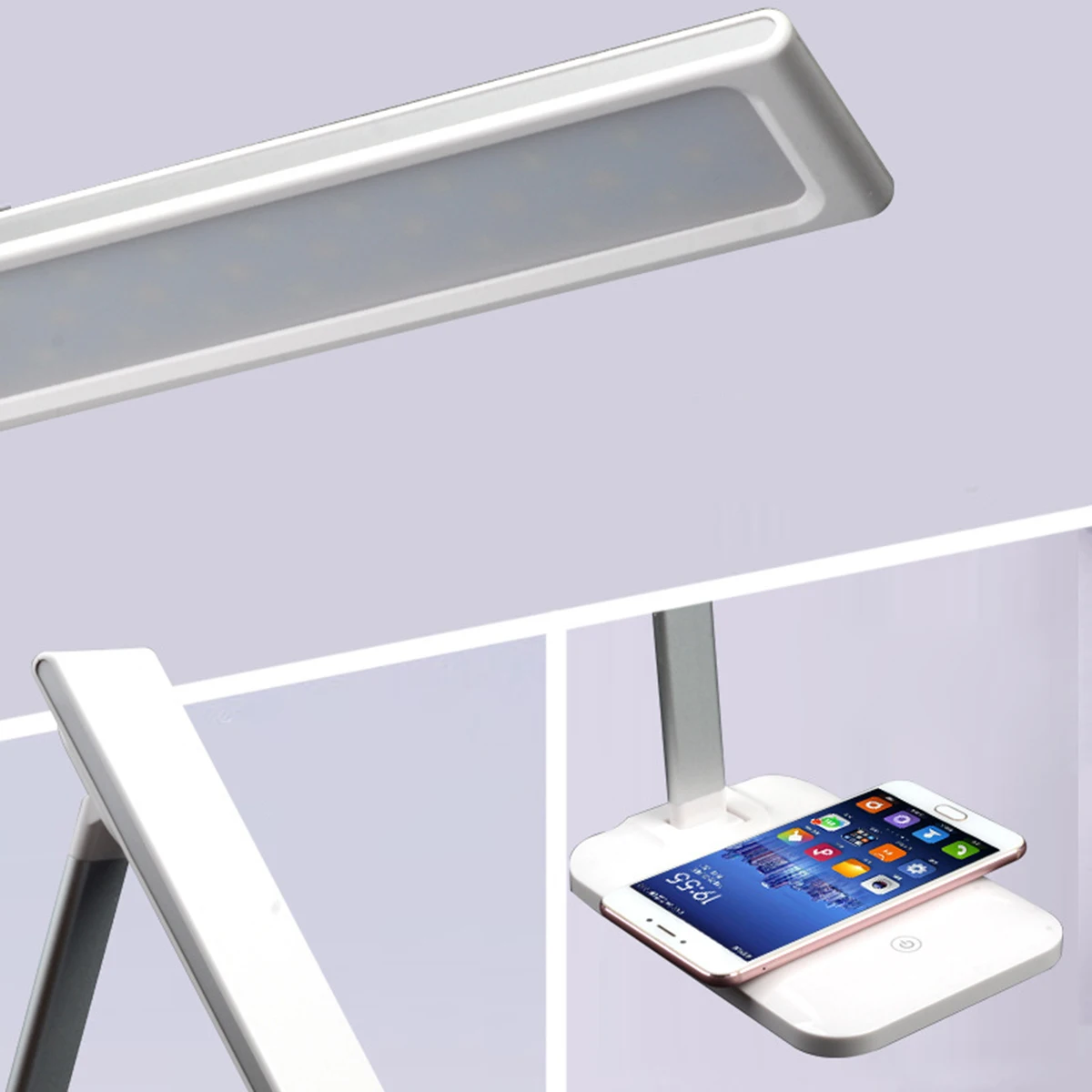 Регулируемая usb зарядка 25LED Настольная лампа с 5 Вт Qi беспроводной телефон зарядное устройство ночник для чтения