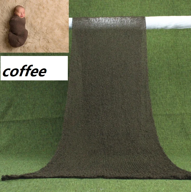 coffee Реквизит для фотосессии новорожденных, хлопковое растягивающееся одеяло для фотосессии новорожденных - Цвет: coffee