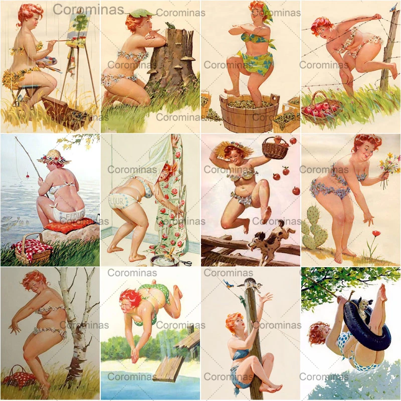 

Fat Sexy Woman Diamond Painting 5D Diy Full Drill Embroidery Mosaic Rhinestones Kit Cross Stitch Fishing Swiming Home Decoration