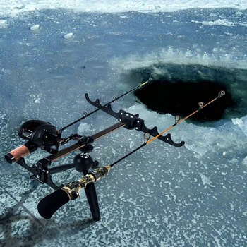 

Adjustable Carp Ice Fishing Rod Stand Holder Fishing Pole Triangle Bracket Tripod Fishing Tackle Accessory For Small Ice Fishing