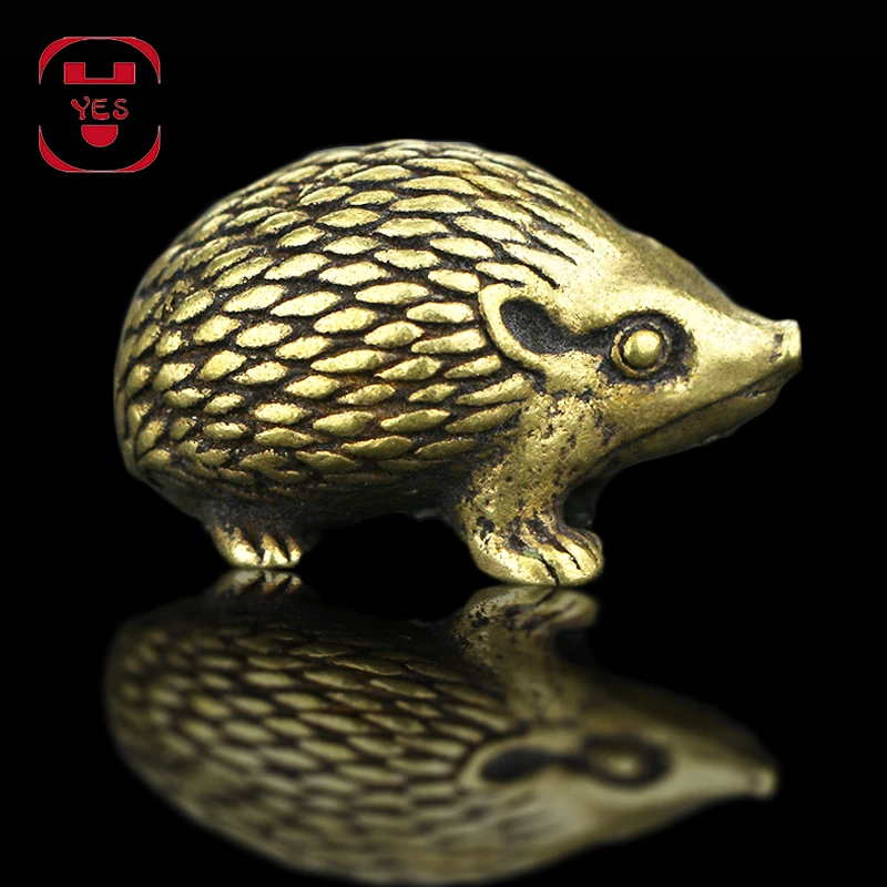 

Mini Lovely Small Brass Hedgehog Statue Pocket Figurines Home Office Desk Decoration Ornament Toy Gift China Old Collectibles