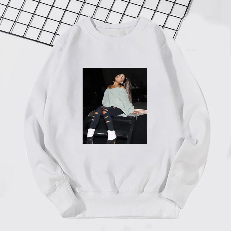 Ariana Grande/Детский свитер; зимняя одежда для маленьких девочек; Модная одежда для маленьких девочек с принтом «Ariana Grande»; Детские повседневные толстовки с капюшоном