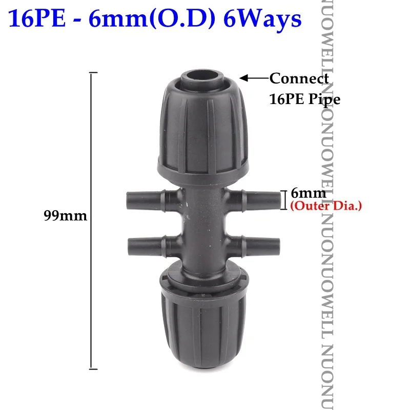 2pcs New 16mm LDPE Pipe Connectors Lock Nuts Garden Water Connector Farm Watering Agricultural Irrigation Pipe Hose Connector