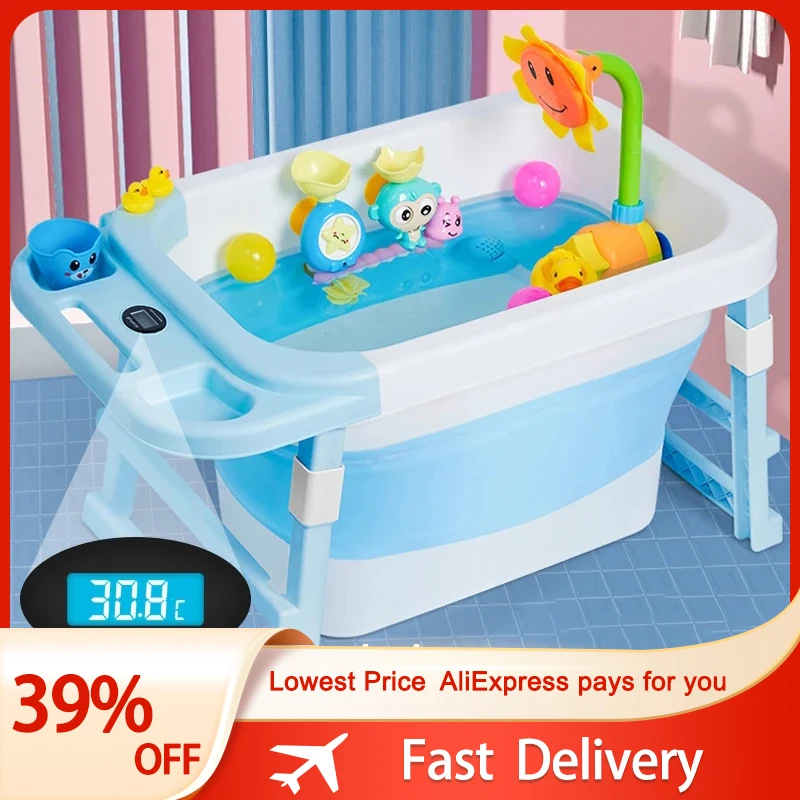 baby bath tub with temperature indicator