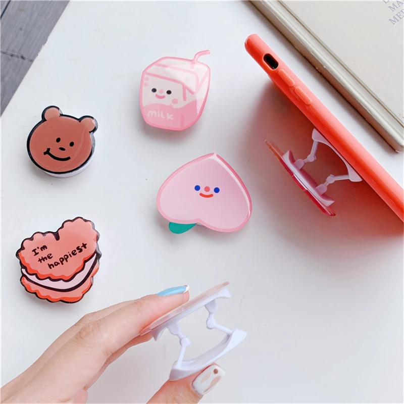 Lucu Hantu Setan Lem Lipat Universal Ponsel Memperluas Berdiri Pemegang untuk iPhone Samsung Xiaomi Ponsel Jari Cincin Grip Halloween