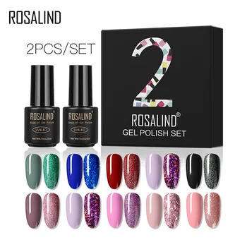 

ROSALIND Gel Polish Set With Box 7ML Nail Gel Polish For Manicure Soak Off Hybrid Varnishes Semi Permanent UV Gel Base Top Coat