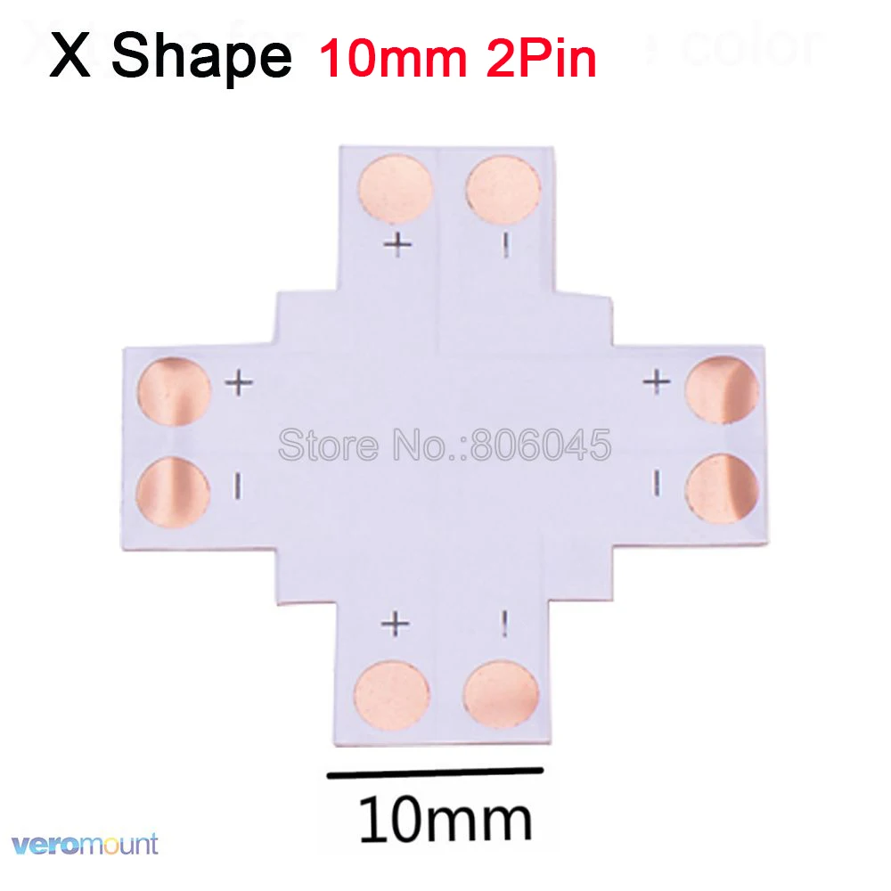 5 шт. L T X форма 8 мм 10 мм 12 мм 2pin 3pin 4pin 5pin 6pin Одноцветный CCT RGB RGBW RGB+ CCT светодиодный Светодиодная доска PCB разъем сплиттер - Цвет: 2pin 10mm X Shape