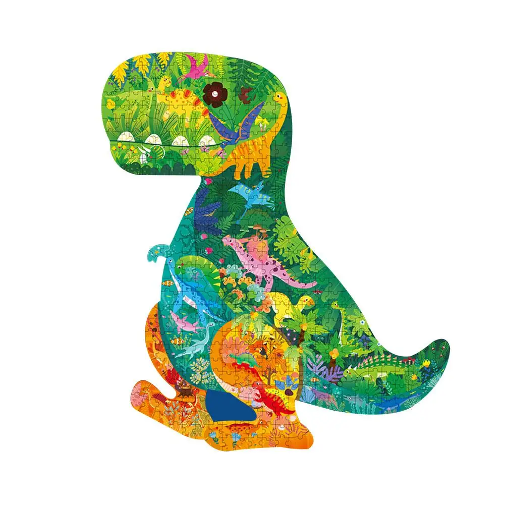 Quebra-cabeças de Forma Animal para Crianças Encaixado com Golfinho Animais em Papel Brinquedo Educativo Montessori Leão 6 Cor e forma