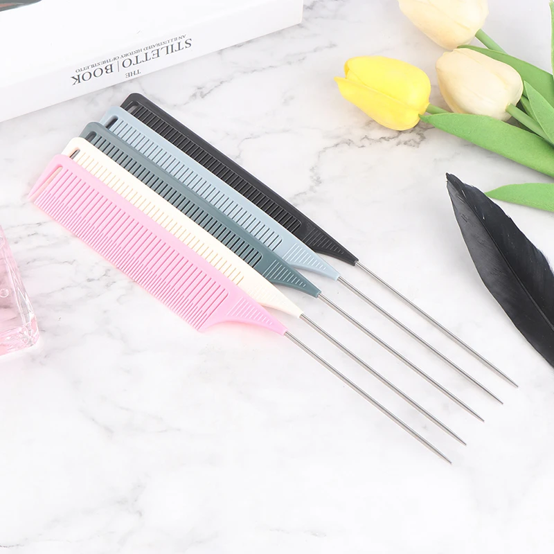 

Highlighting Hair Comb ABS Weaving Highlighting Foiling Hair Comb for Salon Dyeing Tail Combs Brush Separate Parting