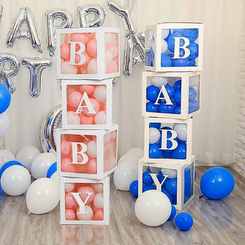 Diy Transparent Box Balloons Holder Storage Baby Shower Decoration Boy Girl Oh Baby Party Balloon Decorations 1st Birthday Decor Ballons Accessories Aliexpress