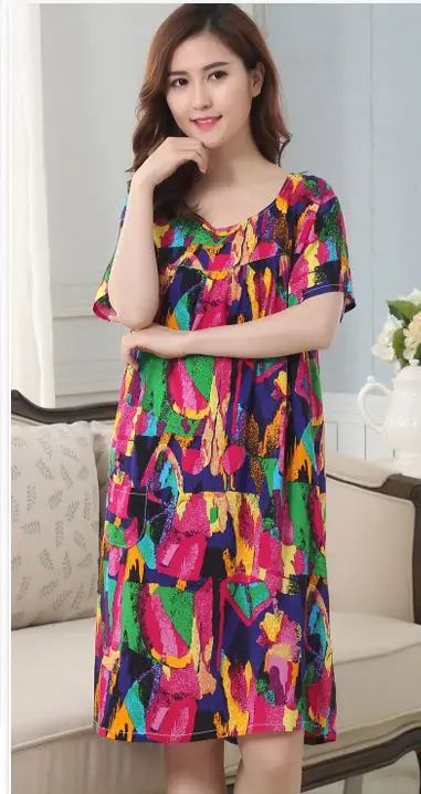 Для женщин свободная ночная рубашка трусы Винтаж StyleFloral ночная рубашка ночная одежда для отдыха, одежда для сна - Цвет: style-10