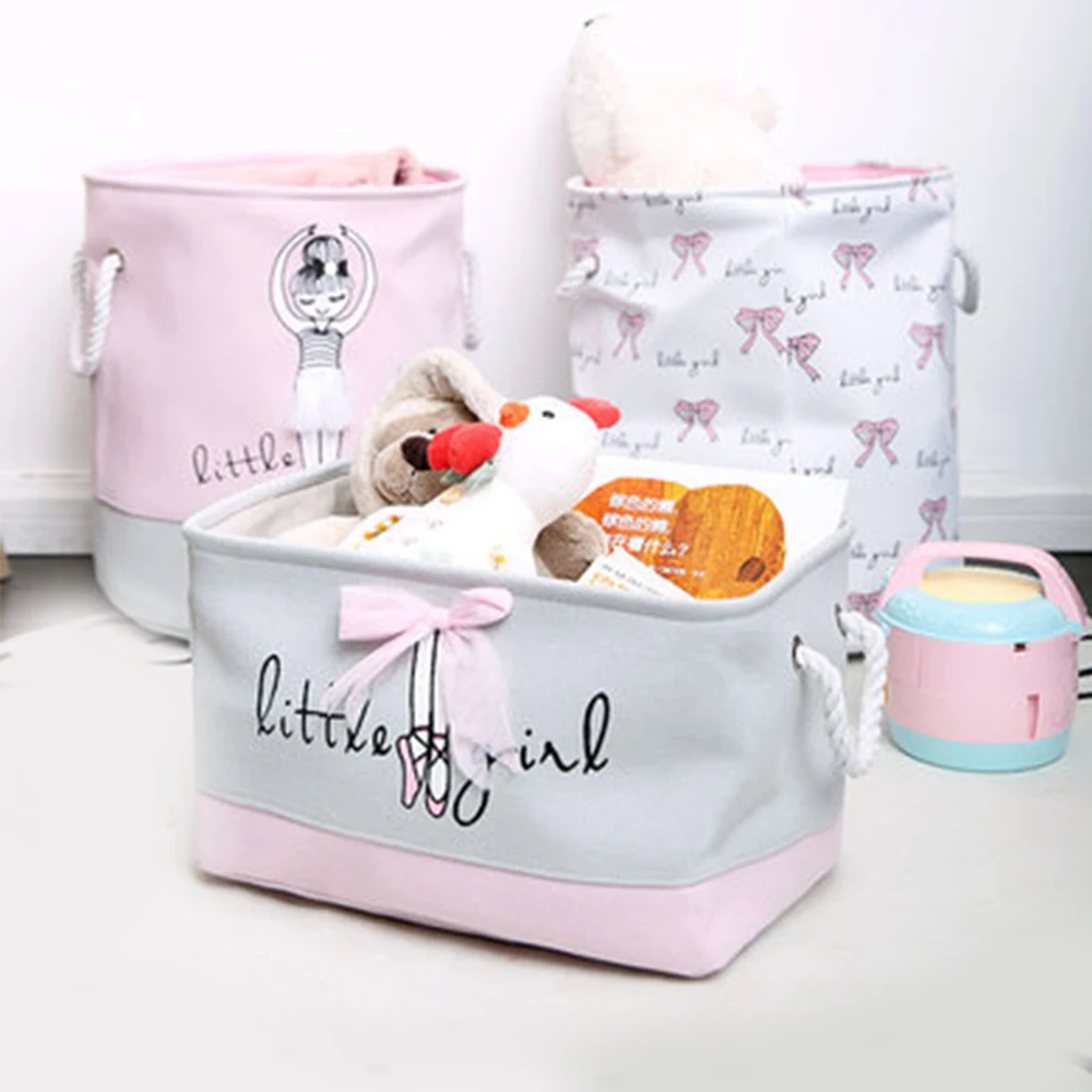Folding Laundry Toys Basket Storage 1pc Ballet girl Barrel laundry bas ket Bucket Organizer Desktop Organization | Дом и сад