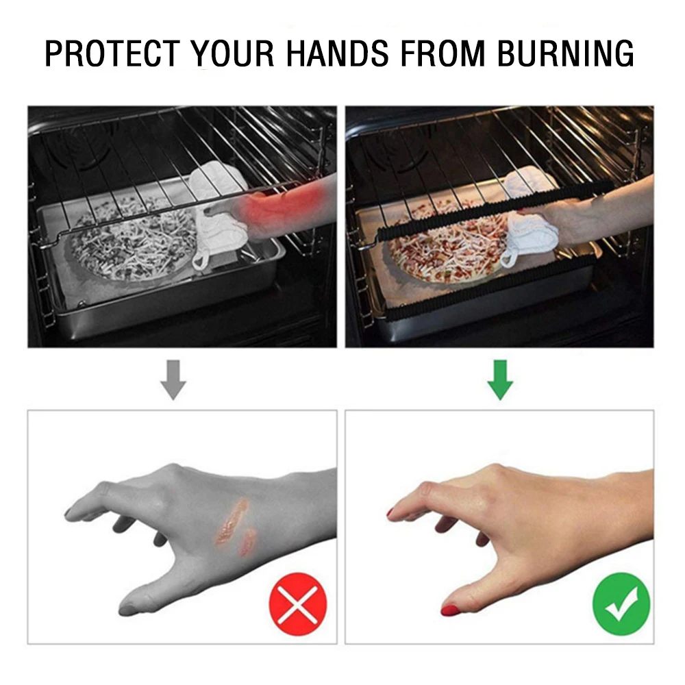14 Inches Oven Rack Shields Heat Resistant Silicone Oven Rack Cover Long Edge Protector Protect Against Burns