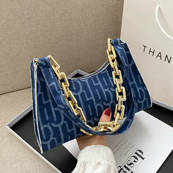 

Mini Retro Letter Women's Baguette Bag 2020 Winter Fashion Tote for Female Chain Handbag Leather Shoulder Bags Lady Luxury Purse