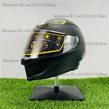 

Full Face Motorcycle Helmet Pista GP R 70 Anniversary Black Gold Helmet Riding Motocross Racing Motobike Carbon Fiber Helmet