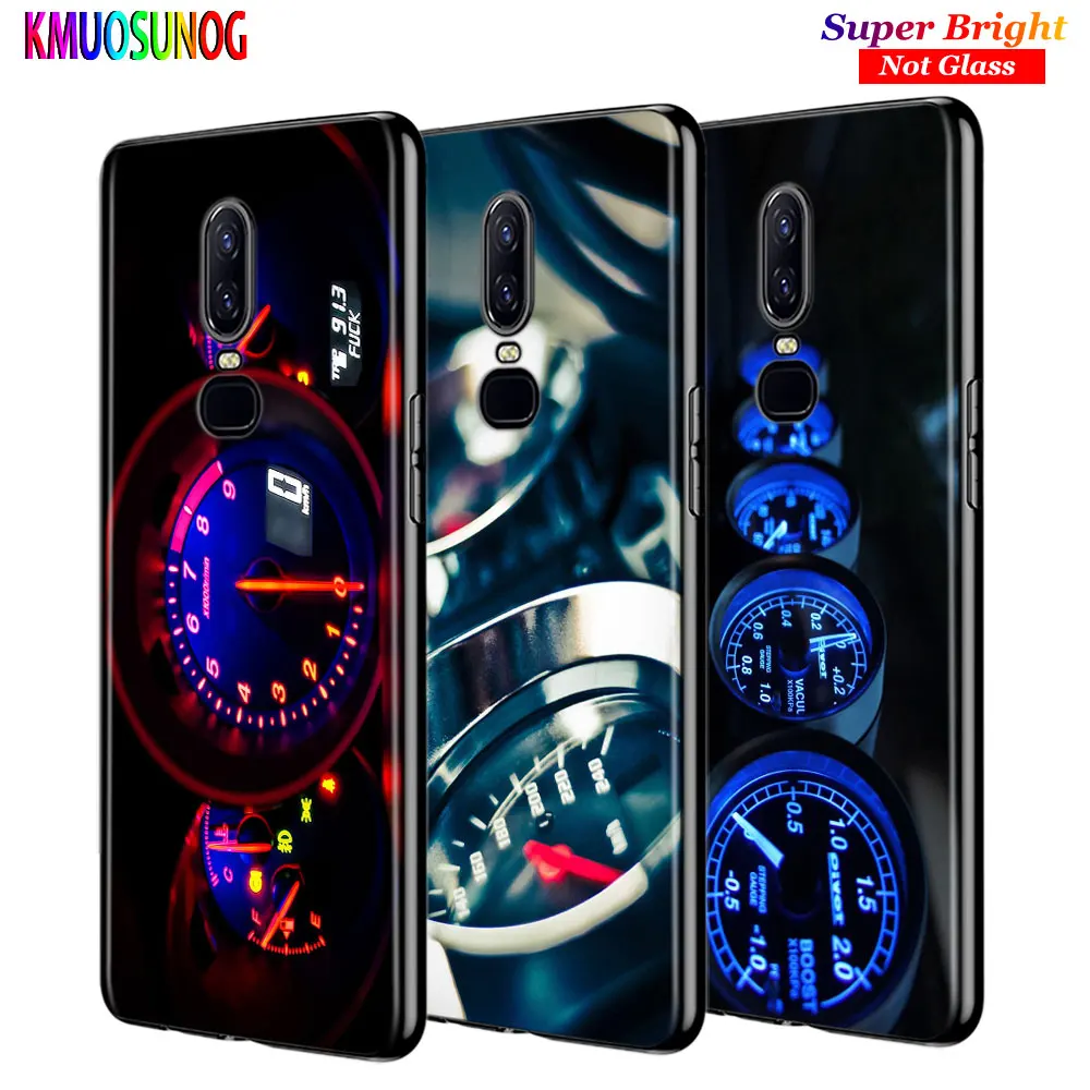 

For OnePlus 7 7Pro Black Silicone Cover Cool Speedometer Back Cover For OnePlus 5 5T 6 6T Phone Case
