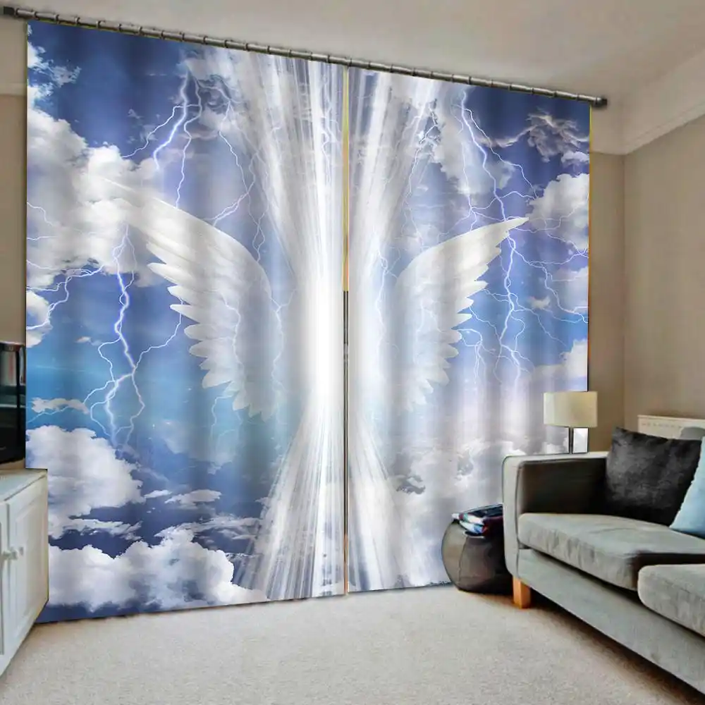 Decoration Curtains Photo 3d Curtains For Living Room Window Blue Curtains Lightning Curtains Weather Curtain Aliexpress