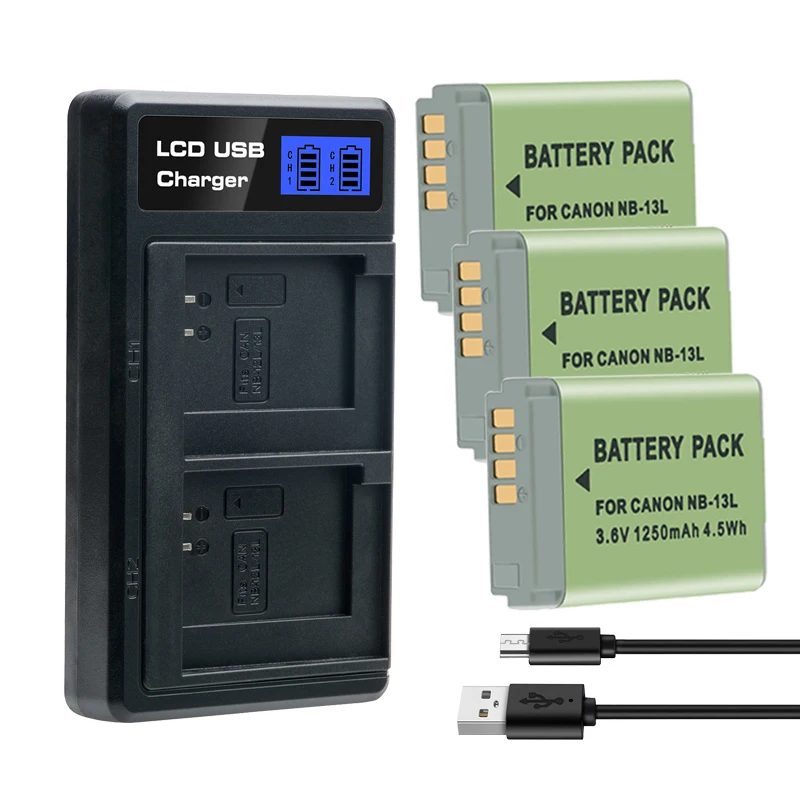 lithium ion battery pack NB 13L NB13L NB-13L 1250mah Battery Charger for Canon PowerShot G5X G7X G9X G7 X Mark II G9 X,SX620 SX720 SX730 HS  Batteries rechargeable battery pack Batteries