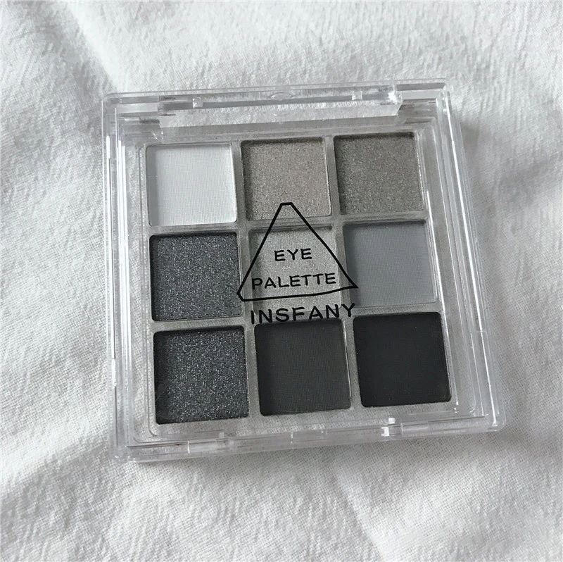 9 Colors Cool Toned Eyeshadow Palette Black Smokey Palette Matte Glitter Eyeshadow Smoky Eye Shadow Eye Pigments Palett