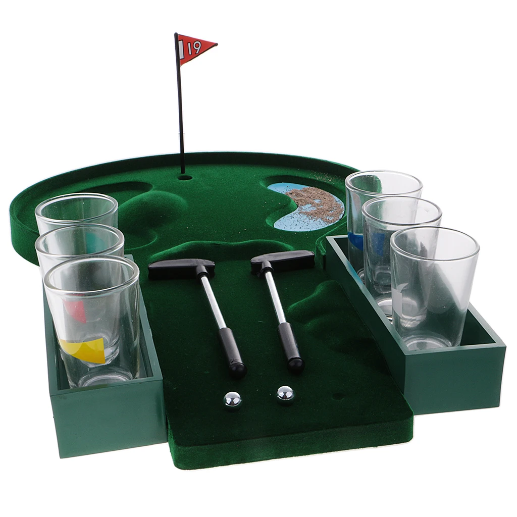 Мини настольный гольф игра питьевой игры с 6 бокалами для вечерние бар подарок