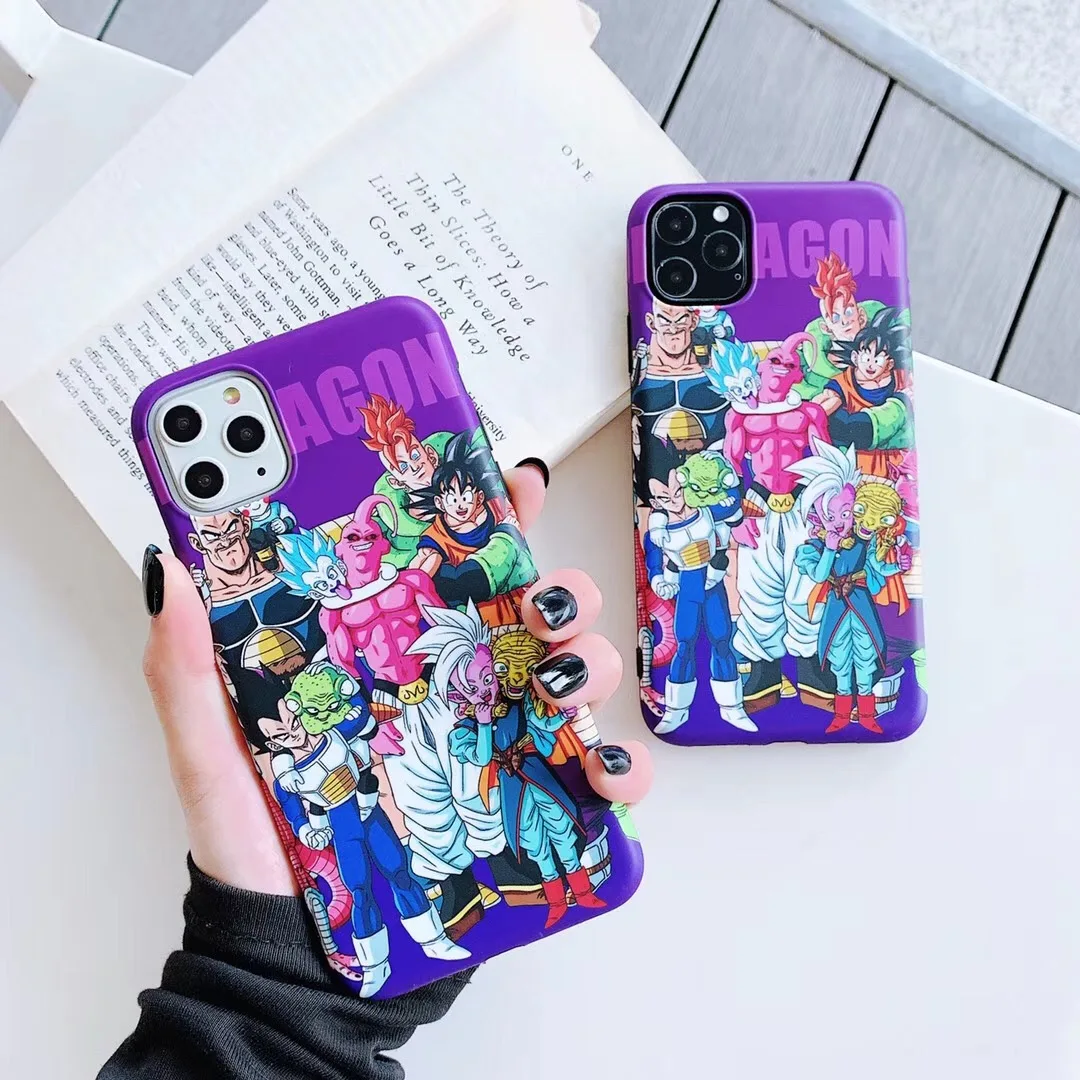 Японский Dragon Ball Z Goku Vegeta чехол для iPhone 6 6s Plus 7 7plus 8 8plus 11 Pro X XS Max XR фиолетовый задний