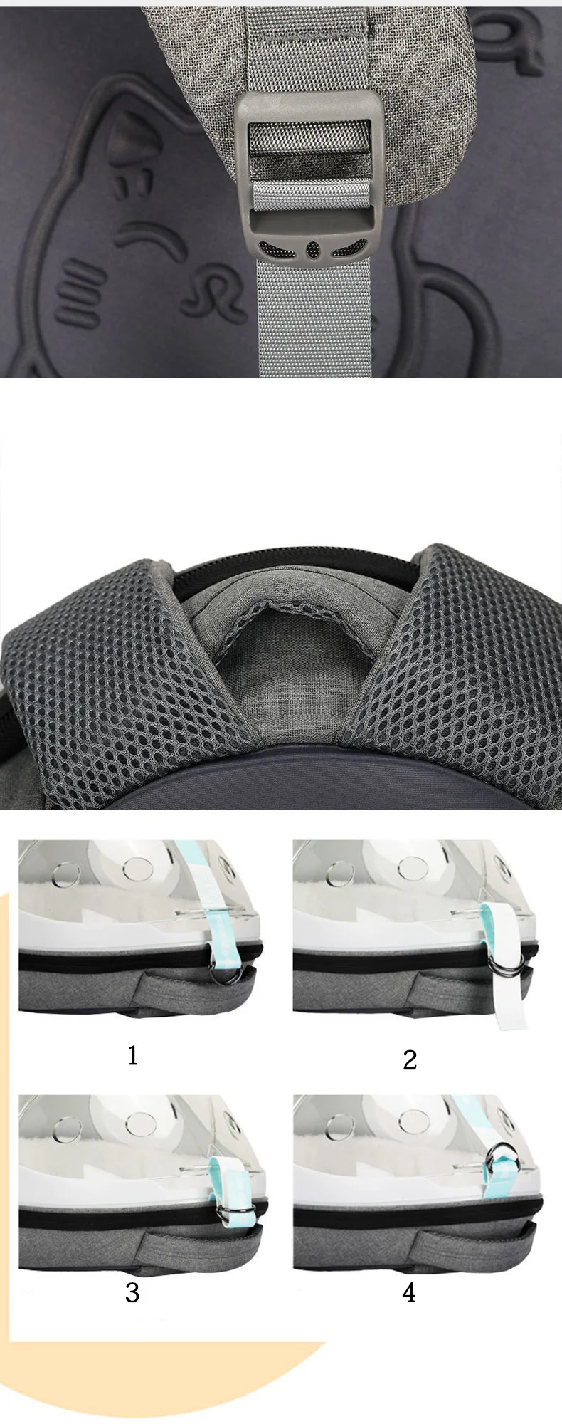 Breathable cat backpack for travel – pet carrier bag for cats and small dogs with kennel and carrying straps