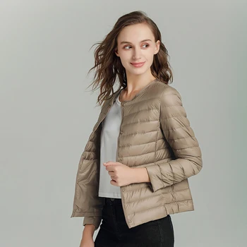 

Plus Size 3XL 4XL Snow-outwear Parka For Young Lady Winter Warm Lightweight Down Jacket Solid Colour Full Sleeve Duck Down