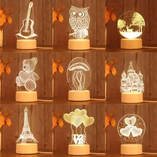 3D светодиодный светильник креативный 3D светодиодный ночник s Новинка Иллюзия ночник 3D иллюзия настольная лампа для дома декоративный светильник
