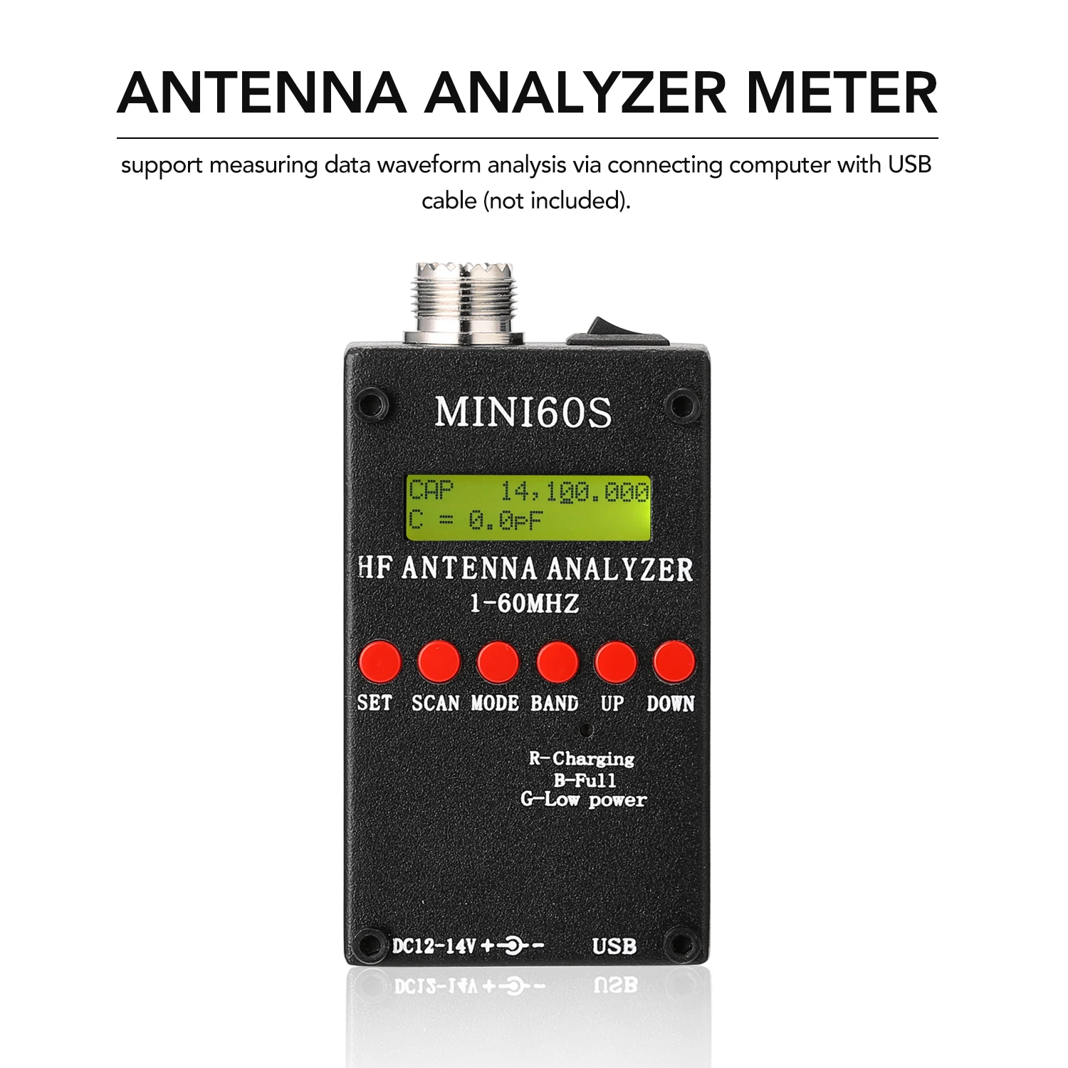 Анализатор антенны Mini60S 1 60 МГц анализатор HF ANT SWR с приложением на базе Android