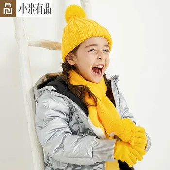 

Youpin Zhixing Children's Hat Scarf Gloves Three-piece Set Boys and Girls Knitted Woollen Hats Baby Wool Hat Scarf Thick Hat