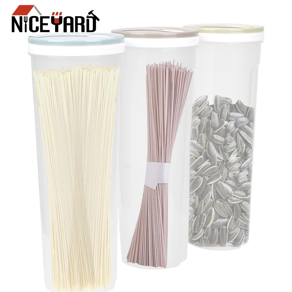 

NICEYARD Noodles Box Grain Cereal Oatmeal Nuts Beans Container Multifunction Food Storage Box Kitchen Pasta Tools Plastic