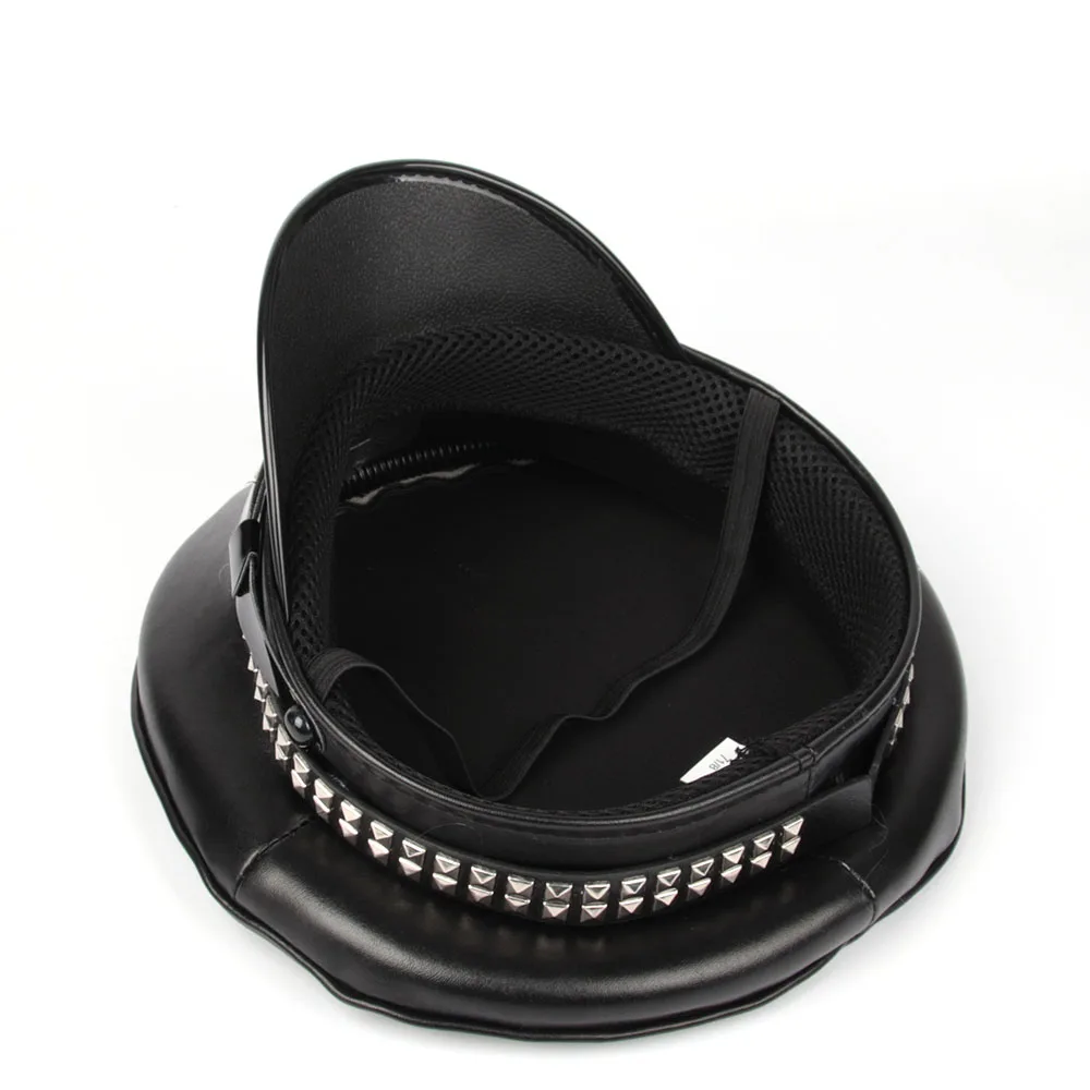 Leather Cap Hat for Germany Officer Army Police Cosplay
