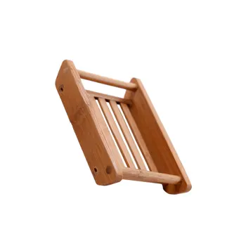 

1Pc Creative Simplicity Soap Dish Retro Boat Shaped Wooden Soap Tray Bathroom Draining Soap Storage Tray