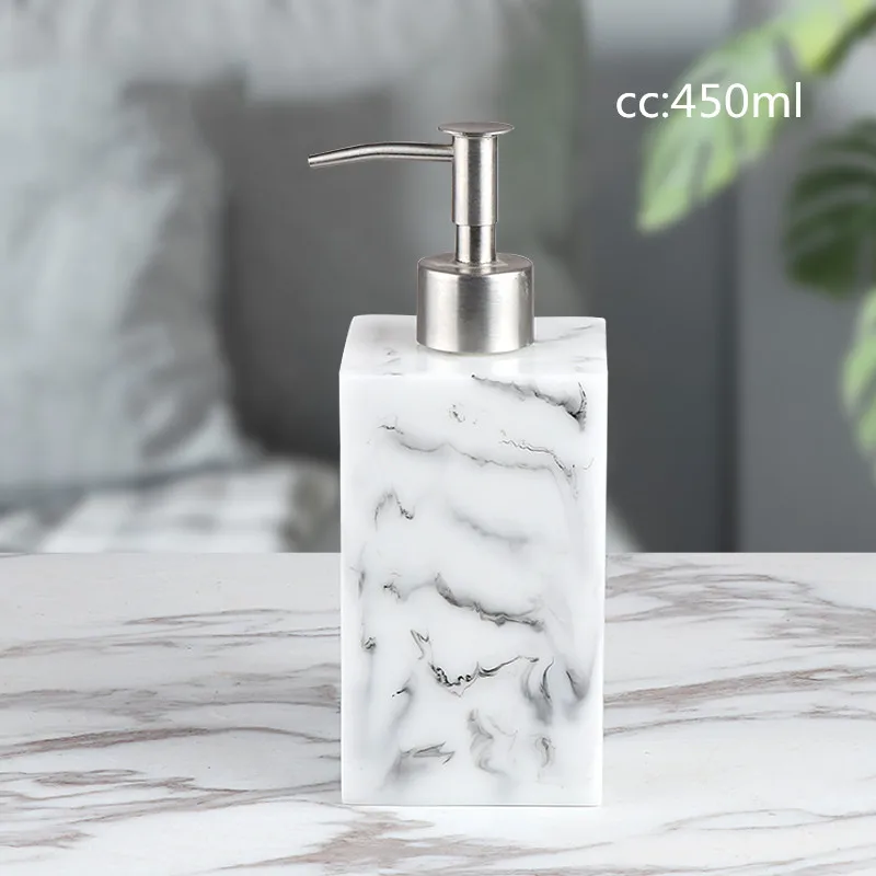 450ml Новинка, имитация мрамора, в полоску, бутылка для лосьона, пресс-тип, портативная бутылка для хранения духов, отель, домашнее украшение ванной комнаты, WSHYUFEI - Цвет: 450ml