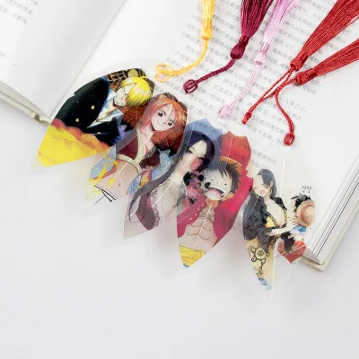 Аниме one piece лист форма закладки книги водонепроницаемый прозрачный ПВХ пластиковая Закладка Красивая Книга знаки Подарок